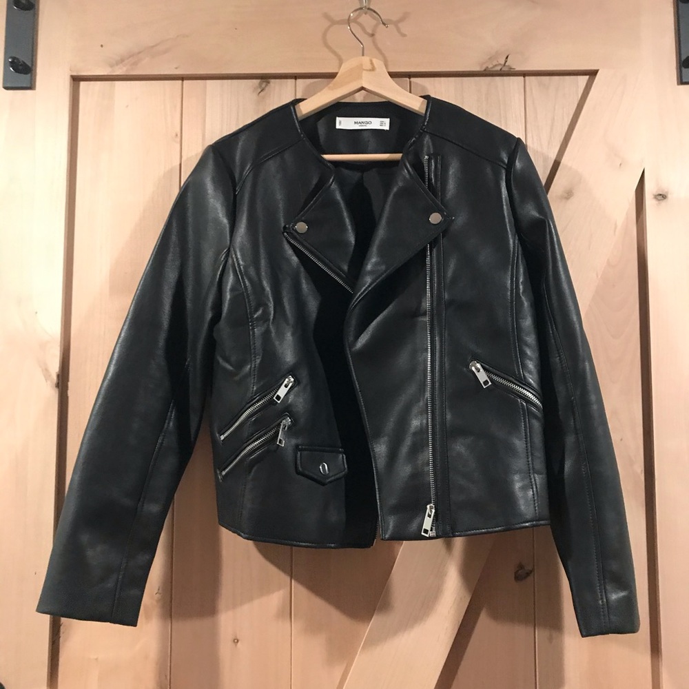 Mango leather jacket~NWOT